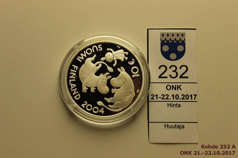 k-0232-a.jpg - Kohde 232, lhthinta: 14 € / myyntihinta: 14 € 10 € 2004 Ag, Proof, Jansson kapselissa, kunto: 10