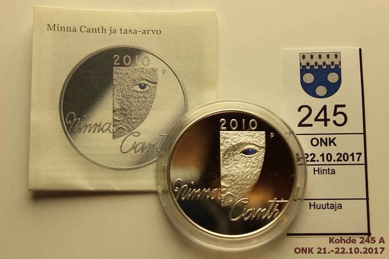 k-0245-a.jpg - Kohde 245, lhthinta: 14 € / myyntihinta: 15 € 10 € 2010 Ag, Proof, Canth kapselissa, tod., kunto: 10