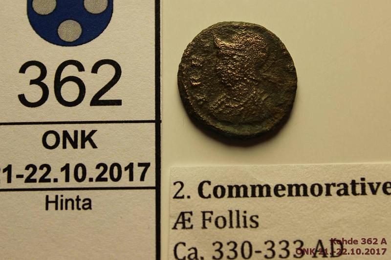 k-0362-a.jpg - Kohde 362, lhthinta: 5 € / myyntihinta: 8 € Rooma 304-337 AD Constantine I, kunto: 2