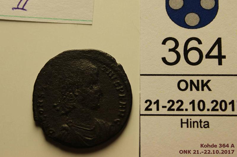 k-0364-a.jpg - Kohde 364, lhthinta: 5 € / myyntihinta: 10 € Rooma 337-361 AD Constantinus II, kunto: 3