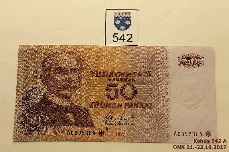 k-0542-a.jpg - Kohde 542, lhthinta: 15 € / myyntihinta: 15 € 50 mk 1977 A* SNY 171.2 A0092884 KO II-Vou, korvaava, kunto: 4