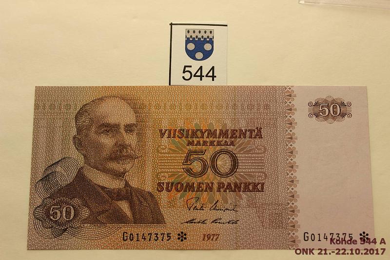 k-0544-a.jpg - Kohde 544, lhthinta: 30 € 50 mk 1977 G* SNY 171.2 G0147375* UUS-Pu1, painuma, korvaava, kunto: 9