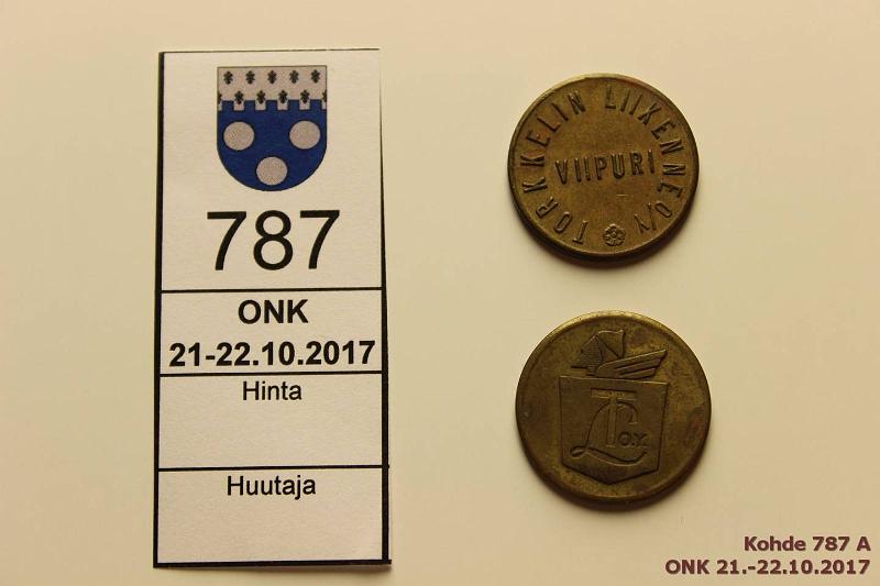 k-0787-a.jpg - Kohde 787, lhthinta: 5 € / myyntihinta: 7 € Poletit (2) Torkkelin liikenne OY, Viipuri, kunto: 5