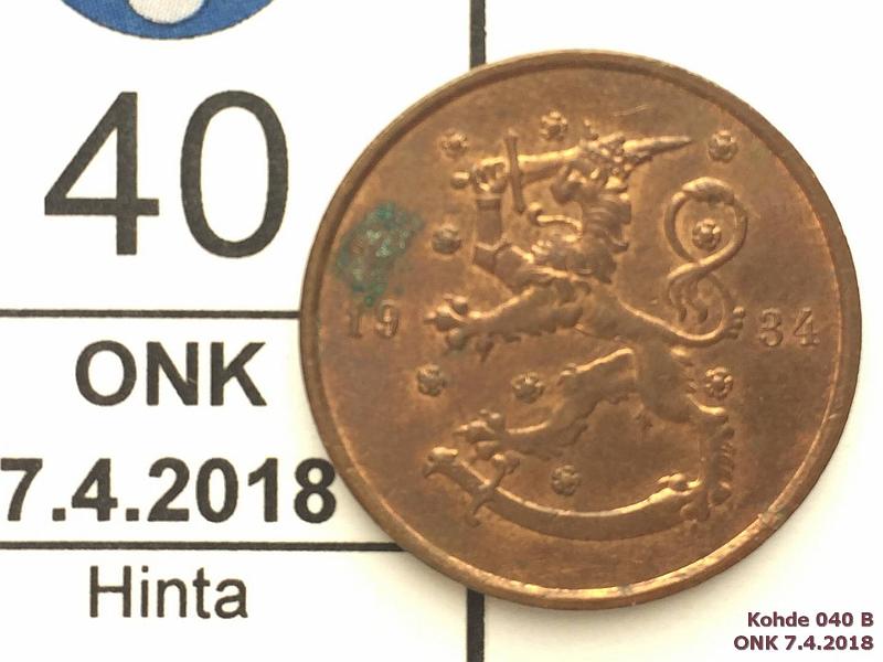 k-0040-b.jpg - Kohde 40 (kuva 2/2), lhthinta: 6 € 10 p 1934 Hom, vaikea vuosi, erittin kaunis!, kunto: 8