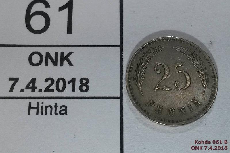 k-0061-b.jpg - Kohde 61 (kuva 2/2), lhthinta: 5 € / myyntihinta: 5 € 25 p 1929 Eprv, vaikein vuosi, kunto: 5