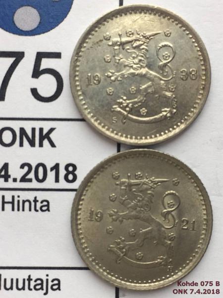 k-0075-b.jpg - Kohde 75 (kuva 2/2), lhthinta: 5 € / myyntihinta: 7 € 50 p 1921, -38 Erittin kauniit!, kunto: 8, 9