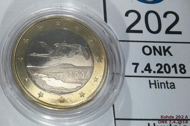 k-0202-a.jpg - Kohde 202 (kuva 1/2), lhthinta: 5 € / myyntihinta: 5 € 1 € 2001 Suomi, "Gibraltarin vuori" (iso), kunto: 9