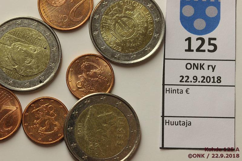 k-0125-a.jpg - Kohde 125, lhthinta: 6 € / myyntihinta: 6 € 1 s - 2 € 1999-2012  (7)  Suomi 1s 1999, 2000; 2s 2000(2); Eesti 2€ 2011; Suomi 2€ 2012: Schjerfbeck ja EMU, kunto: 7-9