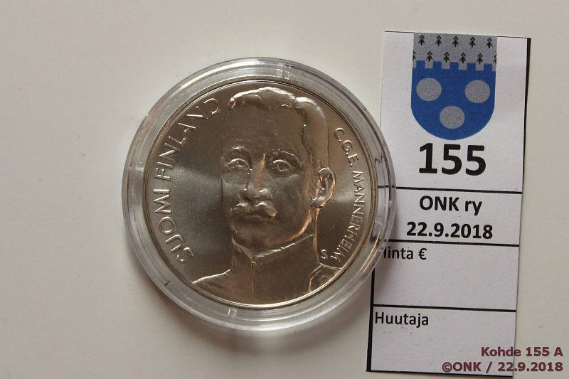 k-0155-a.jpg - Kohde 155, lhthinta: 12 € / myyntihinta: 12 € 10 2003 Ag, BU, Mannerheim, kapseli, kunto: 9