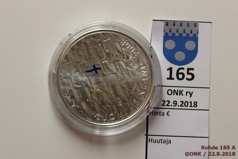 k-0165-a.jpg - Kohde 165, lhthinta: 12 € / myyntihinta: 12 € 10 2008 Ag, BU, Suomen lippu, kapseli, kunto: 9