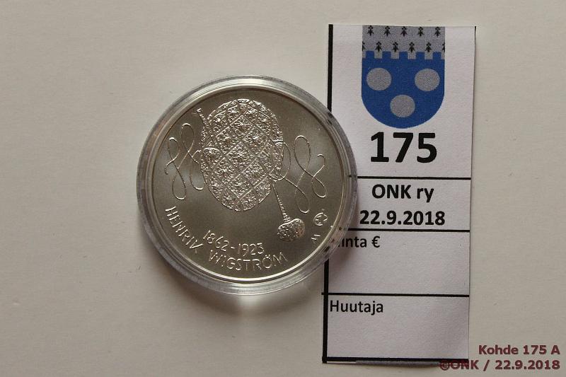 k-0175-a.jpg - Kohde 175, lhthinta: 12 € / myyntihinta: 18 € 10 2012 Ag, BU, Wigstrm, kapseli, kunto: 9