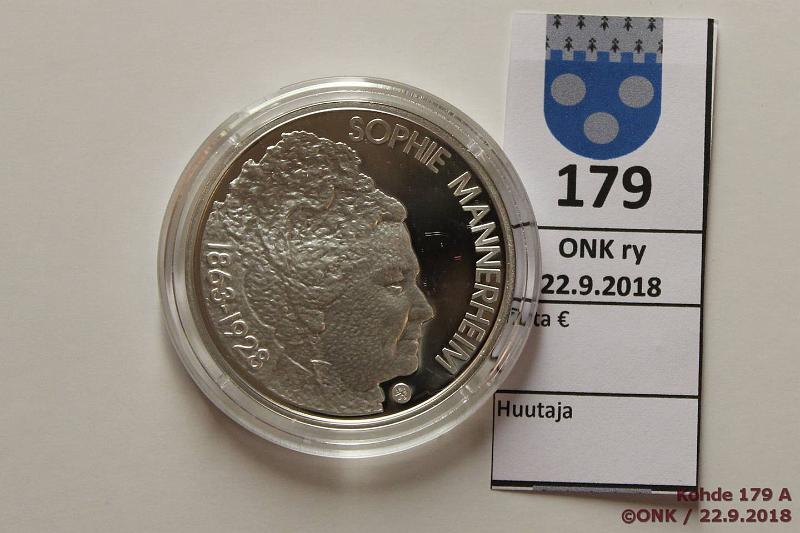 k-0179-a.jpg - Kohde 179, lhthinta: 15 € / myyntihinta: 25 € 10 2013 Ag, Proof, Sophie Mannerheim, kapseli, kunto: 9