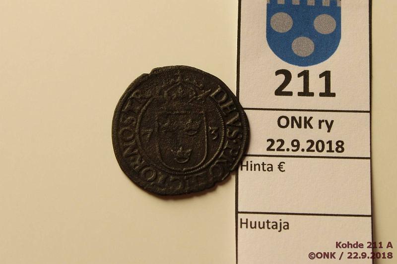 k-0211-a.jpg - Kohde 211, lhthinta: 30 € / ei tarjouksia 2 re 1573 MB#151.2 Ag, Johann III, ZR, rvja, kunto: 4