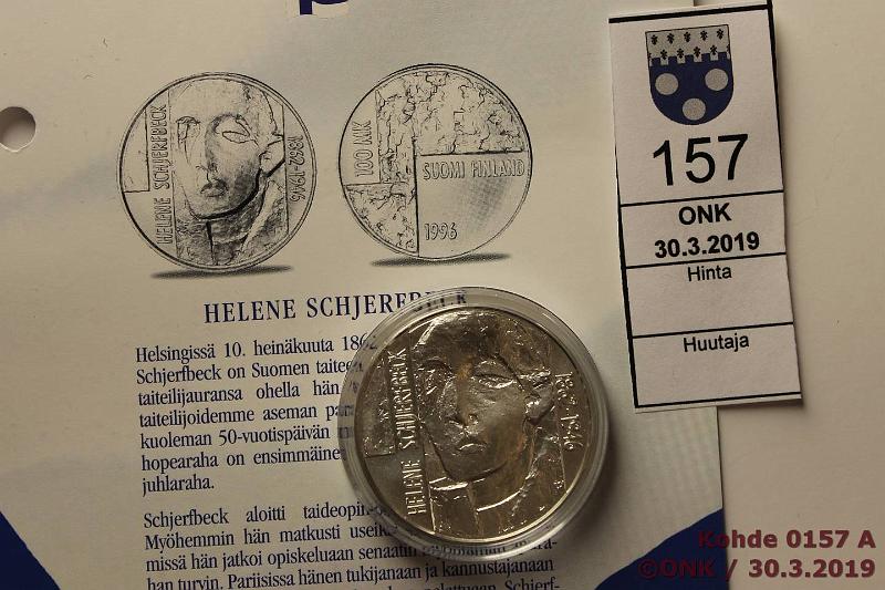 k-0157-a.jpg - Kohde 157, lhthinta: 10 € / myyntihinta: 17 € 100 mk 1996 Ag, BU, Schjerfbeck, kaps, tod, kunto: 9