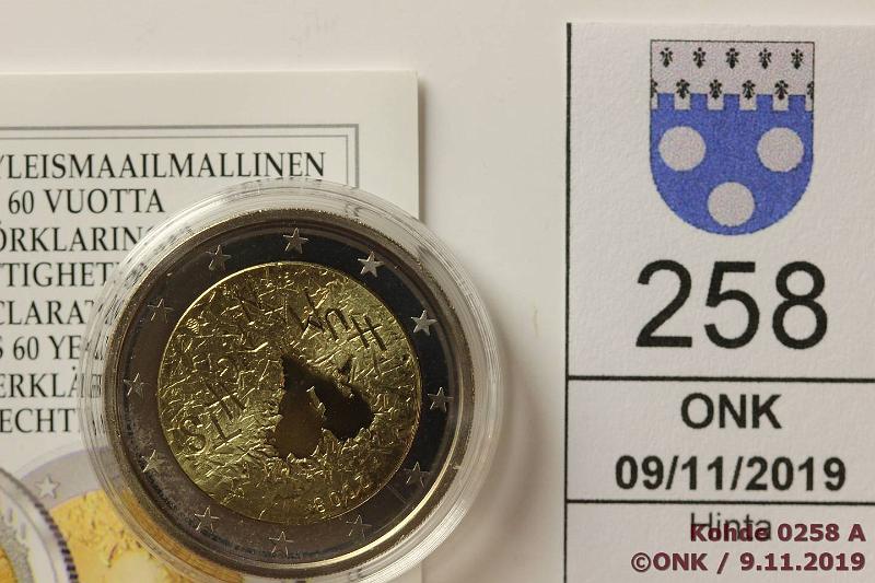 k-0258-a.jpg - Kohde 258, lhthinta: 5 € / myyntihinta: 6 € 2€ 2008 Proof, Suomi, Ihmisoikeudet, kapseli, kotelo, tod, kunto: 10