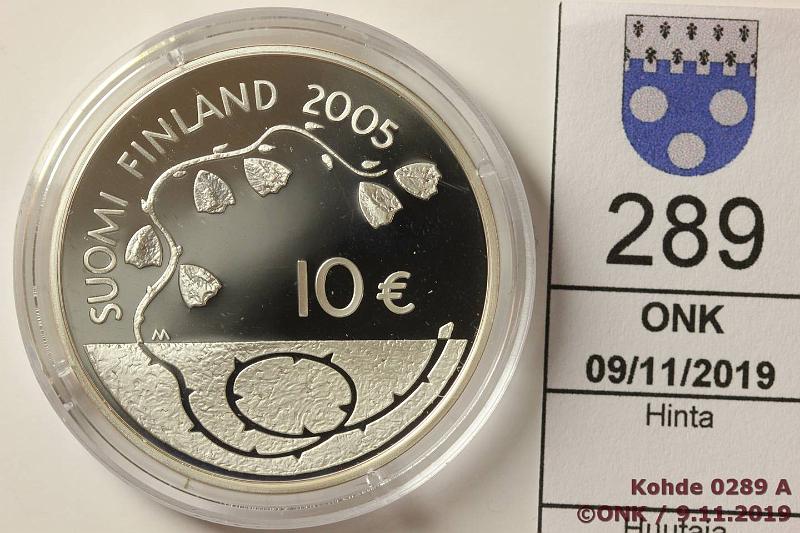 k-0289-a.jpg - Kohde 289, lhthinta: 12 € / myyntihinta: 12 € 10 € 2005 Ag, Proof, 60 rauhan v, kapseli, kotelo, tod, kunto: 10