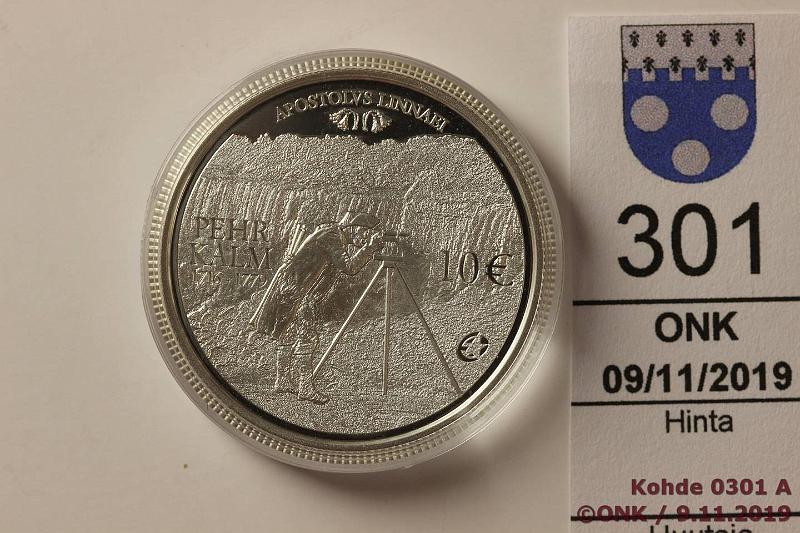 k-0301-a.jpg - Kohde 301, lhthinta: 12 € / myyntihinta: 18 € 10 € 2011 Ag, Proof, Kalm, kapseli, kotelo, tod, kunto: 10