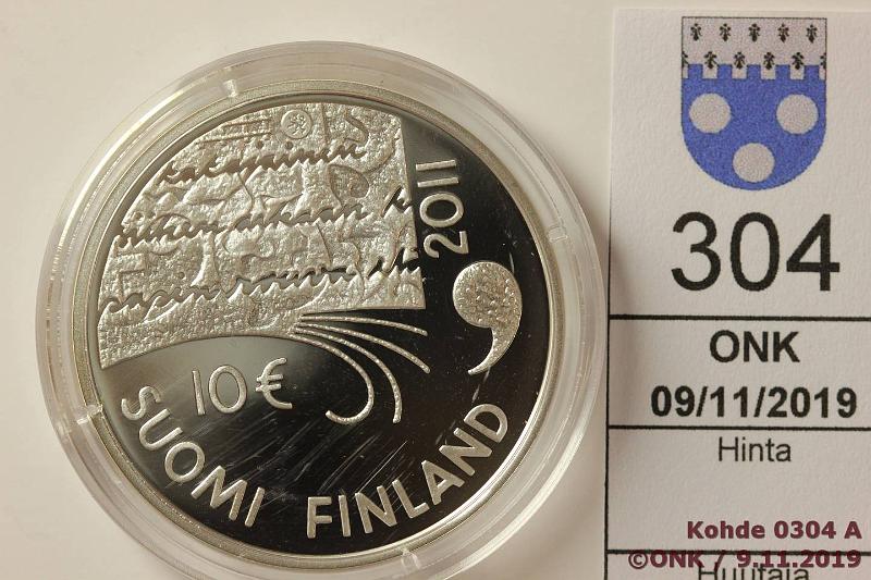 k-0304-a.jpg - Kohde 304, lhthinta: 12 € / myyntihinta: 17 € 10 € 2011 Ag, Proof, Aho, kapseli, kotelo, tod, kunto: 10