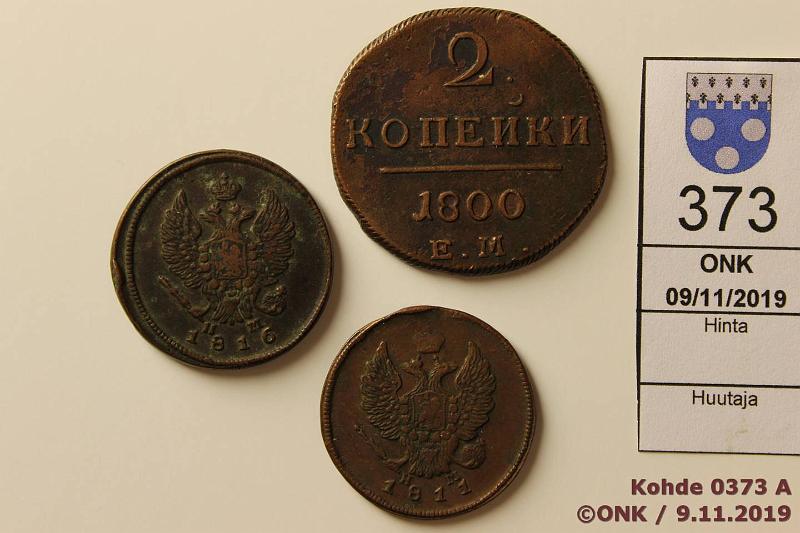 k-0373-a.jpg - Kohde 373, lhthinta: 5 € / myyntihinta: 10 € 2 kop (3) 180016 C#95.3, 118.3 Cu, 1800 ЕМ, -11 prvja, -16 ЕМ НМ, Pavel I/ Aleksandr I, kunto: 2-4