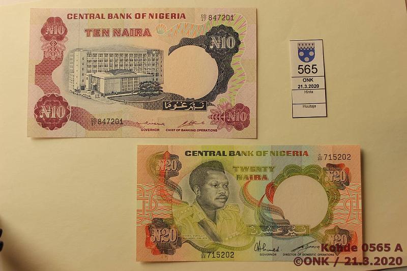 k-0565-a.jpg - Kohde 565, lhthinta: 55 € / ei tarjouksia Nigeria 10 + 20 naira ND, kunto: 9