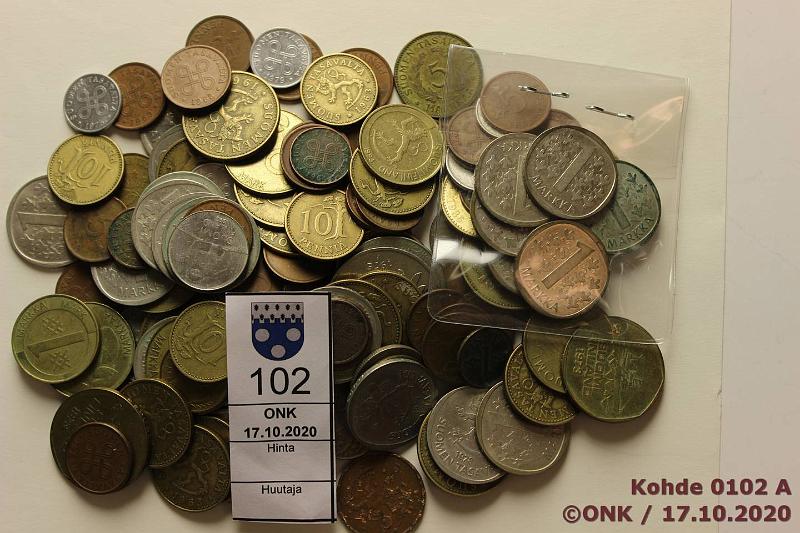 k-0102-a.jpg - Kohde 102, lhthinta: 5 € / myyntihinta: 5 € 1 p - 10 mk 1928-98 >500g Posin kiertneit kyttrahoja, sis. Ag-markat 1964, -65, -66, -67 ja -68(2) + muutama ulkomainen raha, kunto: 3-7