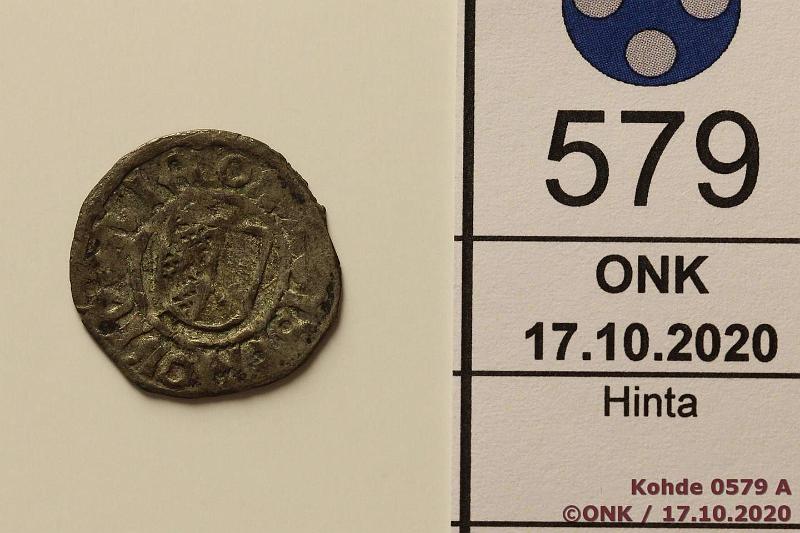 k-0579-a.jpg - Kohde 579 (kuva 1/2), lhthinta: 5 € / myyntihinta: 5 € Livonia 1 schilling 1494-1535 Haljak#232 Ag, Wolter von Plettenberg, Wenden schilling, kunto: 2