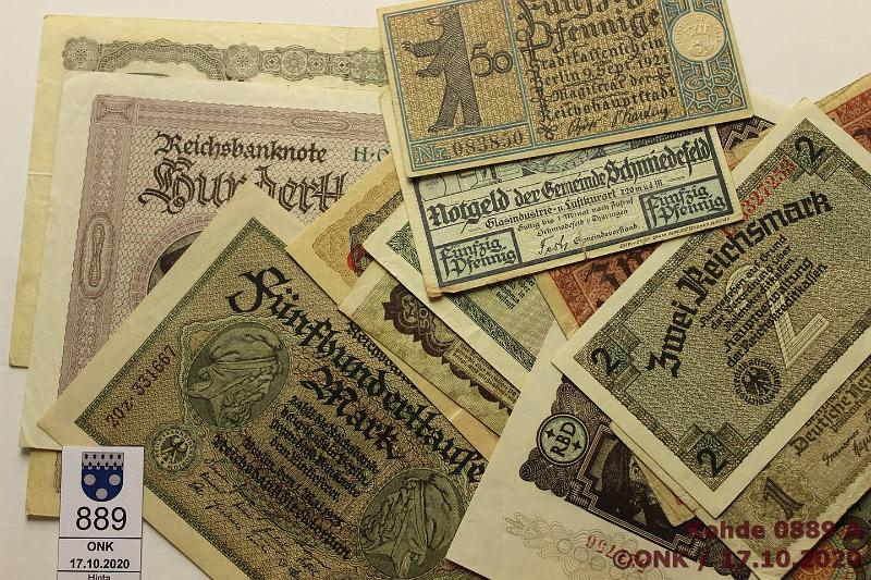 k-0889-a.jpg - Kohde 889, lhthinta: 5 € / myyntihinta: 16 € Saksa 50 pf - 1 miljardi mk (14) 1918-37 50pf 1921(2) kaupunkiseteleit; 1mk 1937; 2mk ND; 20mk 1918; 100mk 1920; 1000, 5000, 50 000mk 1922; 100 000(2), 500 000, 2 miljoonaa mk 1923; 1 miljardi mk pllepainettuna (1000mk 1922) . Osa hyvkuntoisia!, kunto: 3-6