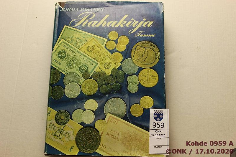 k-0959-a.jpg - Kohde 959, lhthinta: 5 € / myyntihinta: 5 € Pasanen 1968 Rahakirja, Tammi, etusivulla ex libris -tarra, kunto: 8