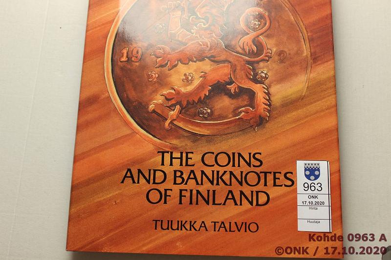 k-0963-a.jpg - Kohde 963 (kuva 1/2), lhthinta: 5 € / myyntihinta: 5 € Talvio 1987 The coins and banknotes of Finland, Vammalan kirjapaino, kunto: 9