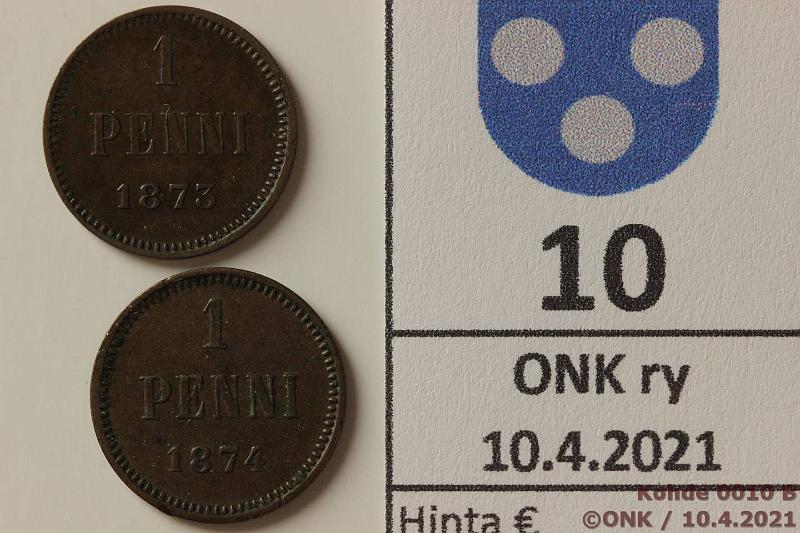 k-0010-b.jpg - Kohde 10 (kuva 2/2), lhthinta: 15 € / myyntihinta: 20 € 1 p 1873, -74 1873 pij, -74 eprvja, likaa, kunto: 6