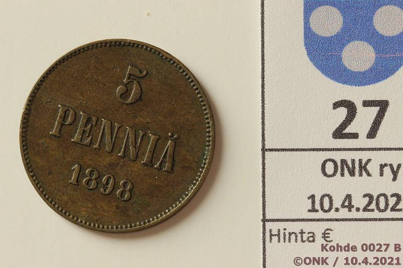 k-0027-b.jpg - Kohde 27 (kuva 2/2), lhthinta: 10 € / ei tarjouksia 5 p 1898 Eprv, kunto: 5