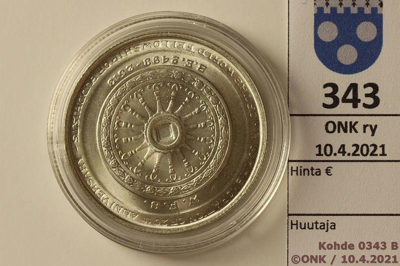 k-0343-b.jpg - Kohde 343 (kuva 2/2), lhthinta: 10 € / myyntihinta: 23 € Thaimaa 50 baht BE2514(1971) Y#95 Ag, 24,7g/900, 20 vuotta buddhalaista toveruutta, kunto: 9