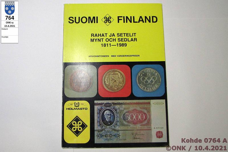 k-0764-a.jpg - Kohde 764, lhthinta: 3 € / myyntihinta: 3 € Holmasto 1988 Suomi Finland - Rahat ja setelit arviohintoineen 1811-1989, kunto: 9