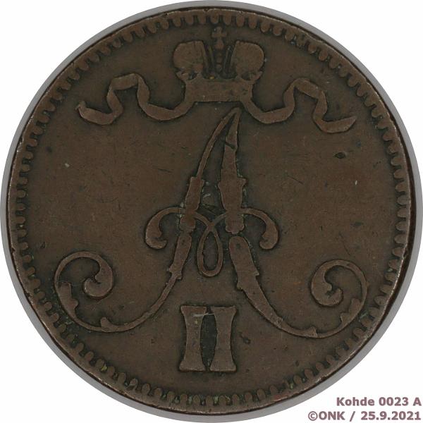 k-0023-a.jpg - Kohde 23 (kuva 1/2), lhthinta: 10 € / myyntihinta: 10 € 5 p 1870 Ap liimapiste, prvja, pij, kunto: 3/4