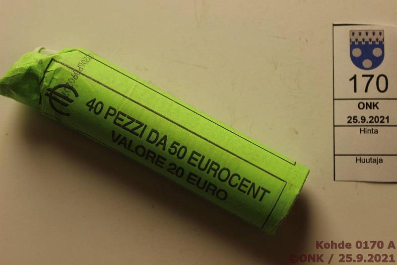 k-0170-a.jpg - Kohde 170, lhthinta: 50 € / ei tarjouksia 50 snt 2007 (41?) San Marino 50s 2007 vajaa rulla, paino 269g eli arviolta 41 kolikkoa, kunto: 9