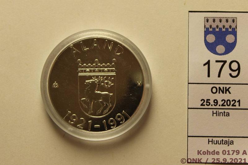 k-0179-a.jpg - Kohde 179, lhthinta: 10 € / myyntihinta: 13 € 100 mk 1991 Ag, BU, land, kapseli, kunto: 9