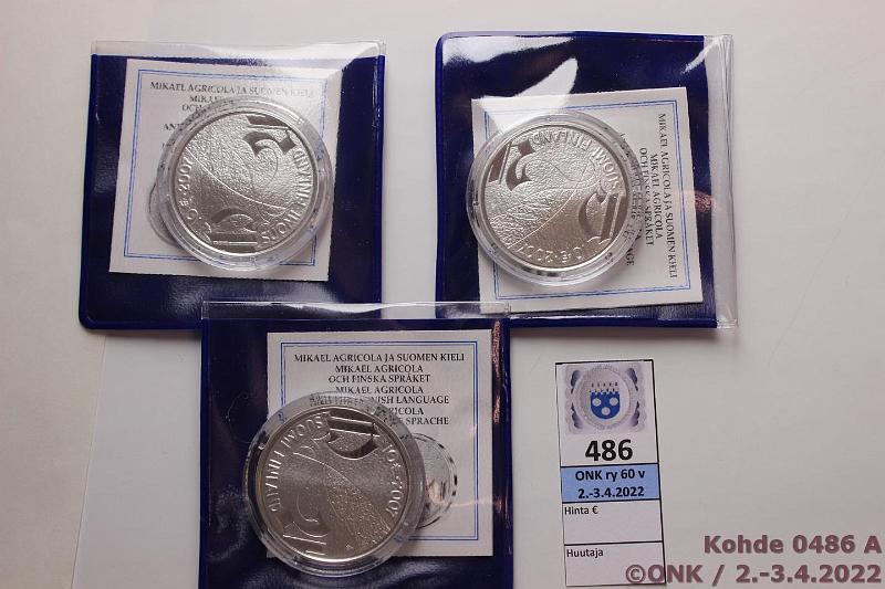 k-0486-a.jpg - Kohde 486, lhthinta: 35 € / myyntihinta: 41 € 10 € 2007 (3) Ag, Proof, Agricola, kaps., tod, muovitaskut, hyvin pient tummumaa, kunto: 10