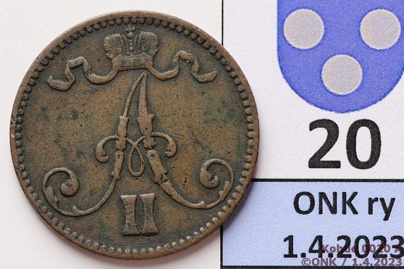 k-0020-a.jpg - Kohde 20 (kuva 1/2), lhthinta: 15 € / ei tarjouksia 5 p 1870, kunto: 3/4