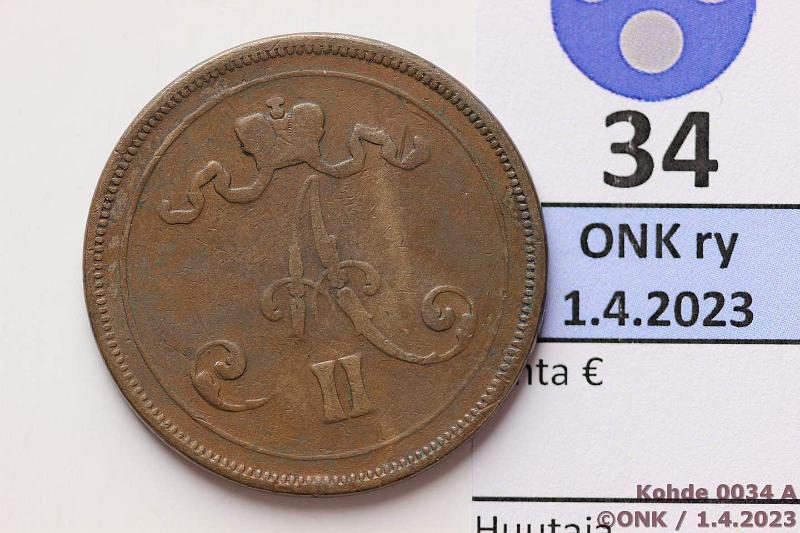 k-0034-a.jpg - Kohde 34 (kuva 1/2), lhthinta: 65 € / ei tarjouksia 10 p 1875 Ehjt reunat, kunto: 2/3