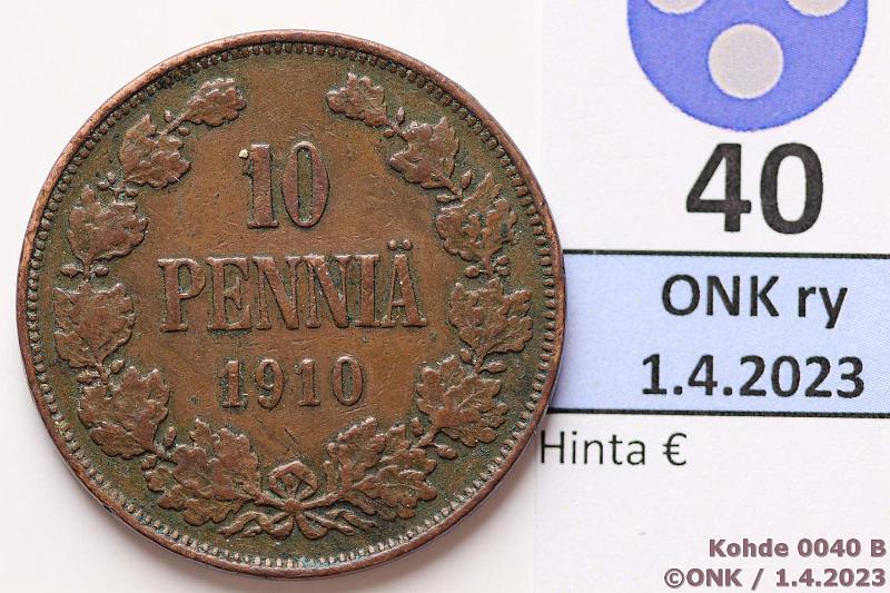 k-0040-b.jpg - Kohde 40 (kuva 2/2), lhthinta: 10 € / ei tarjouksia 10 p 1910 Eprv, kunto: 4/5