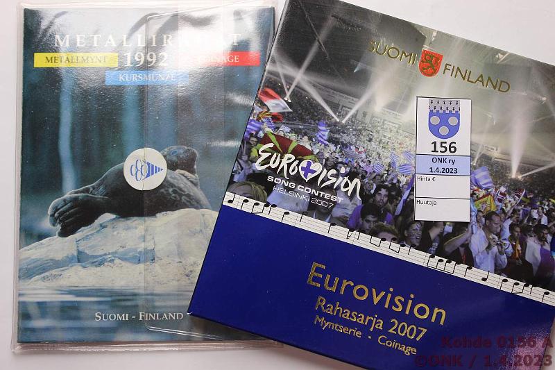 k-0156-a.jpg - Kohde 156, lhthinta: 12 € / ei tarjouksia 1992 + 2007 Eurovision (sis 1s-1€ + 2 € Rooman sopimus), kunto: 9