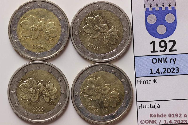 k-0192-a.jpg - Kohde 192 (kuva 1/2), lhthinta: 80 € / myyntihinta: 170 € 2 € 2006 (4) Vr kartta, kunto: 6-7