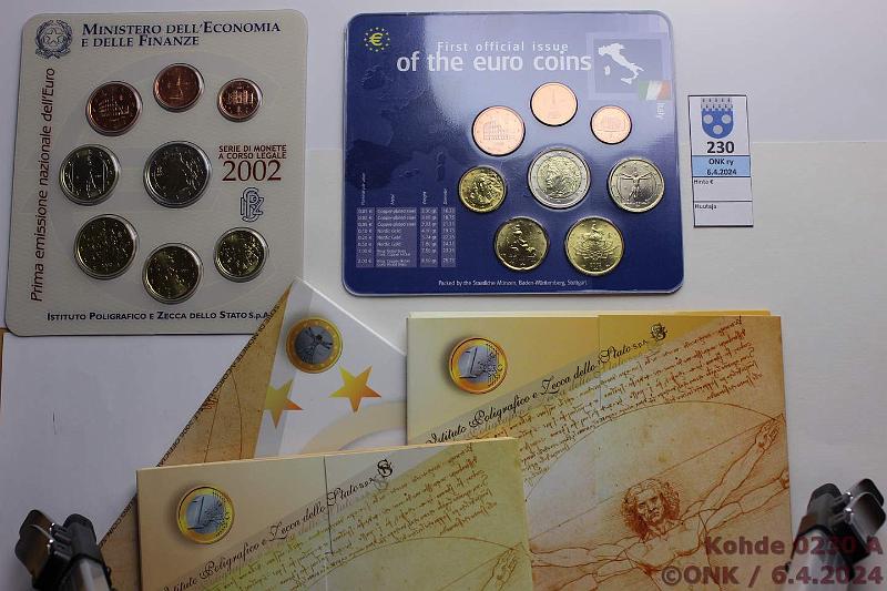 k-0230-a.jpg - Kohde 230 (kuva 1/2), lhthinta: 90 € / ei tarjouksia Italia 2002-11 (9) BU, -02(2 eril), -04, -06, -07, -08, -09, -10, -11, kunto: 9