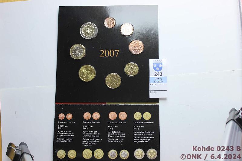 k-0243-b.jpg - Kohde 243 (kuva 2/2), lhthinta: 100 € / myyntihinta: 165 € Portugali 2007 BU, harvinainen!, kunto: 9