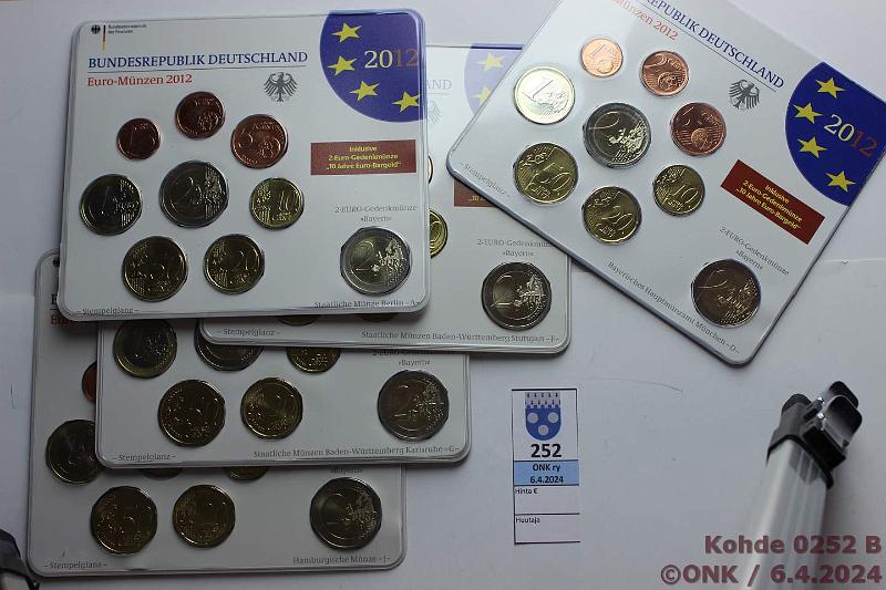 k-0252-b.jpg - Kohde 252 (kuva 2/2), lhthinta: 60 € / myyntihinta: 60 € Saksa A, D, F, G, J 2011, -12 (10) BU, kaikki 5 rahapajaa, kunto: 9