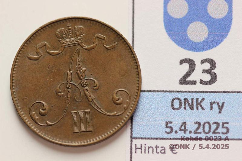 k-0023-a.jpg - Kohde 23 (kuva 1/2), lhthinta: 40 € 5 p 1888, kunto: 7/6