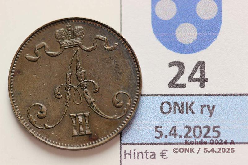 k-0024-a.jpg - Kohde 24 (kuva 1/2), lhthinta: 10 € 5 p 1889, kunto: 6