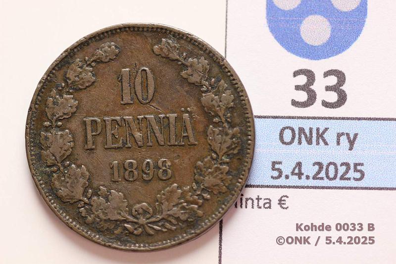 k-0033-b.jpg - Kohde 33 (kuva 2/2), lhthinta: 30 € 10 p 1898 Prvja, kunto: 3