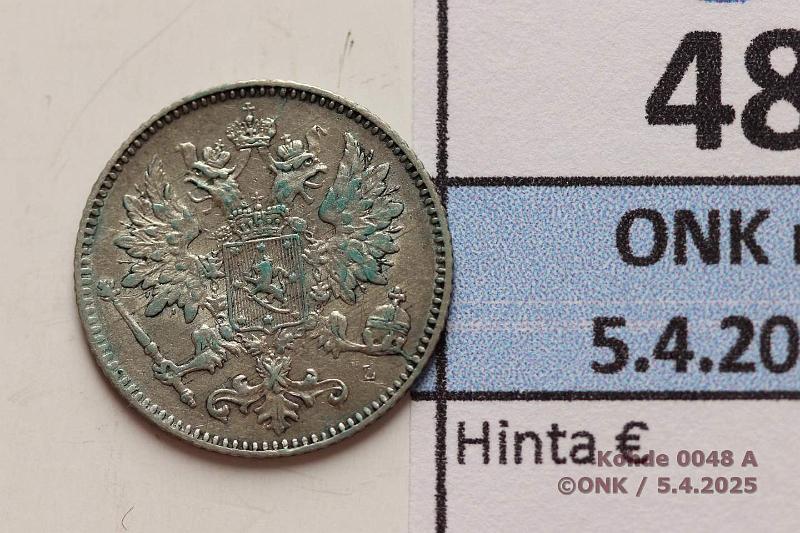 k-0048-a.jpg - Kohde 48 (kuva 1/2), lhthinta: 5 € 25 p 1901 Ag, kunto: 6