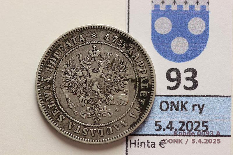 k-0093-a.jpg - Kohde 93 (kuva 1/2), lhthinta: 130 € 2 mk 1905 Ag. Likaa, ap naarmu, kunto: 4